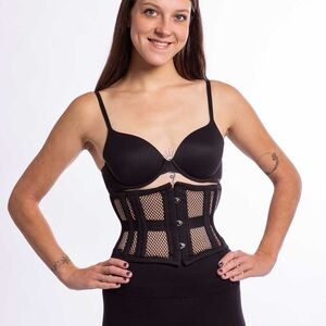 New Corset Story 22” Black Mesh Waspie Underbust